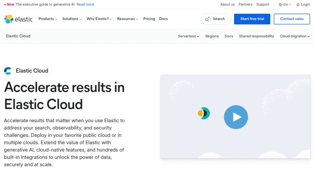 Elastic Cloud screenshot