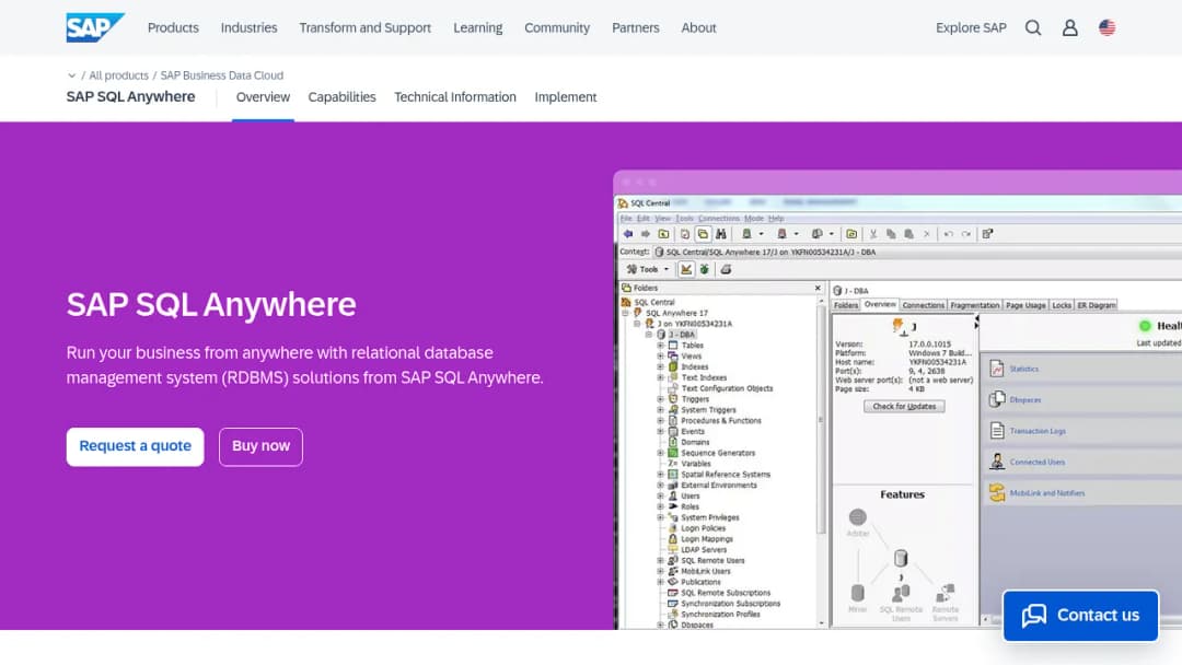 SAP SQL Anywhere screenshot
