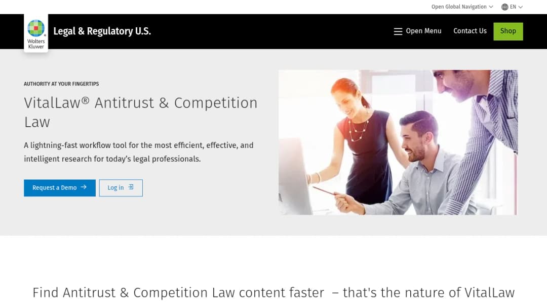 Wolters Kluwer VitalLaw® Antitrust & Competition Law screenshot