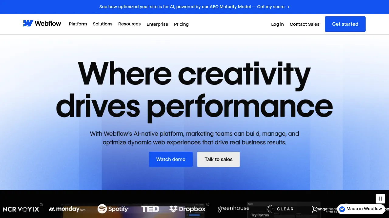 Webflow screenshot