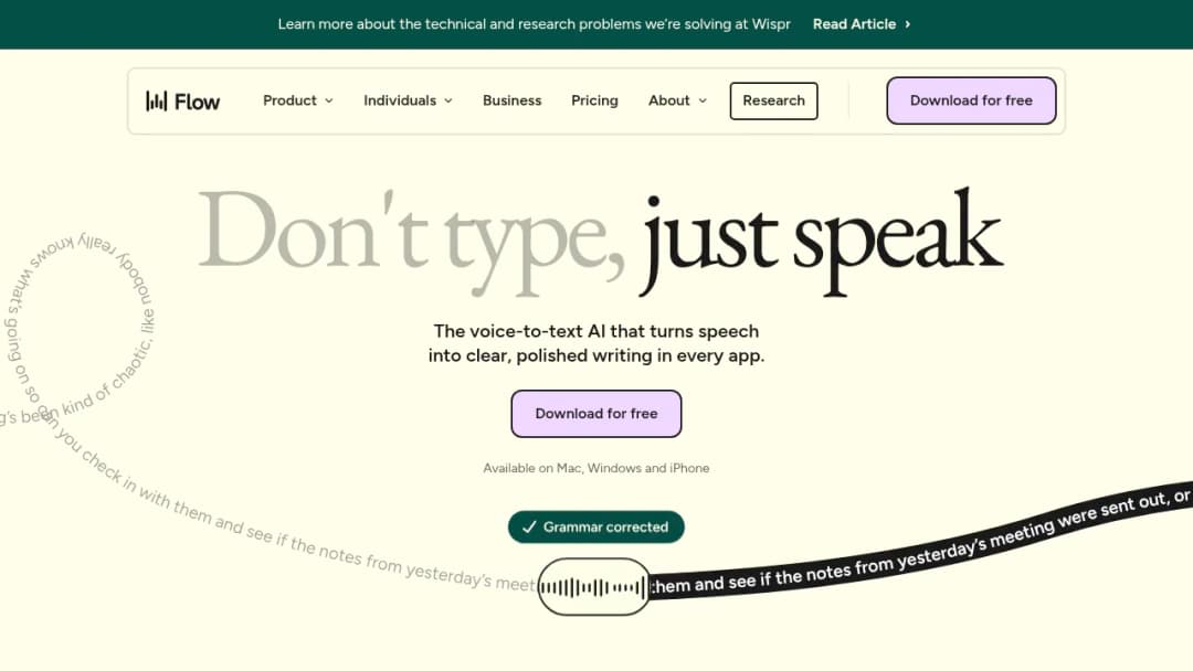 Wispr Flow screenshot