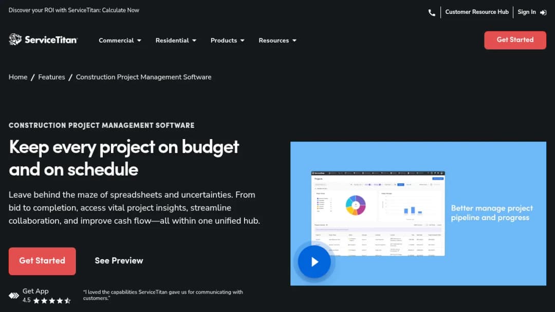 ServiceTitan Project Tracking screenshot