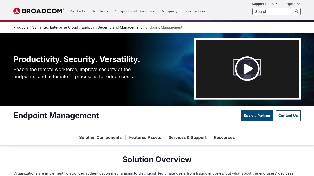 Broadcom Endpoint Management screenshot