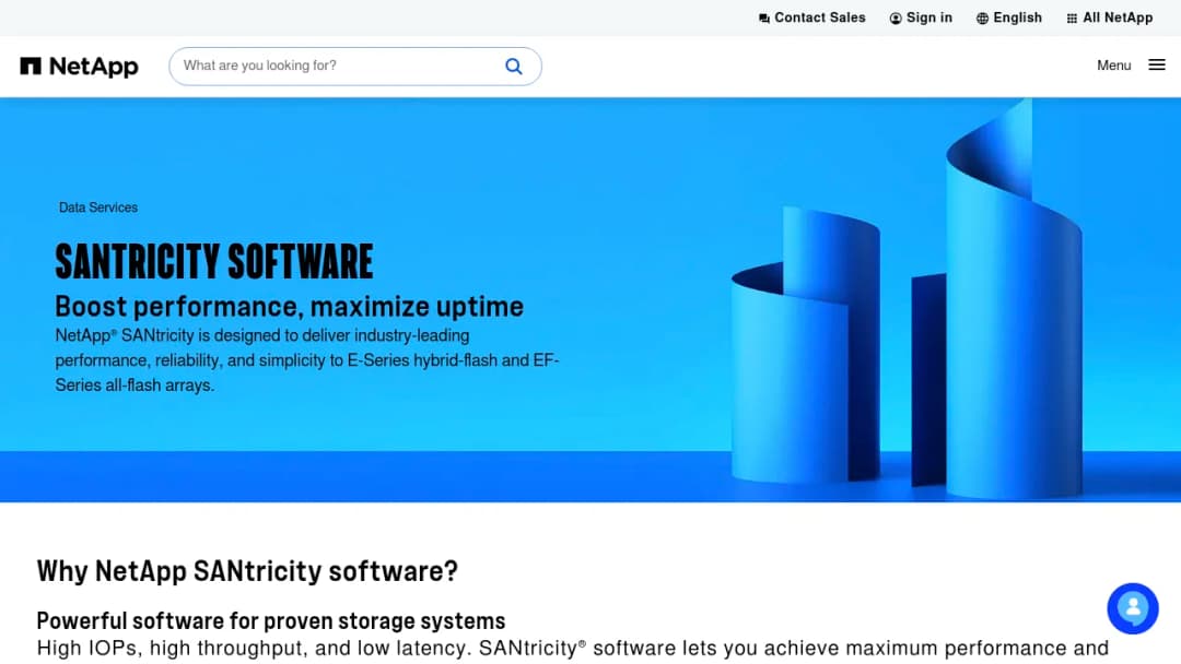 NetApp SANtricity software screenshot