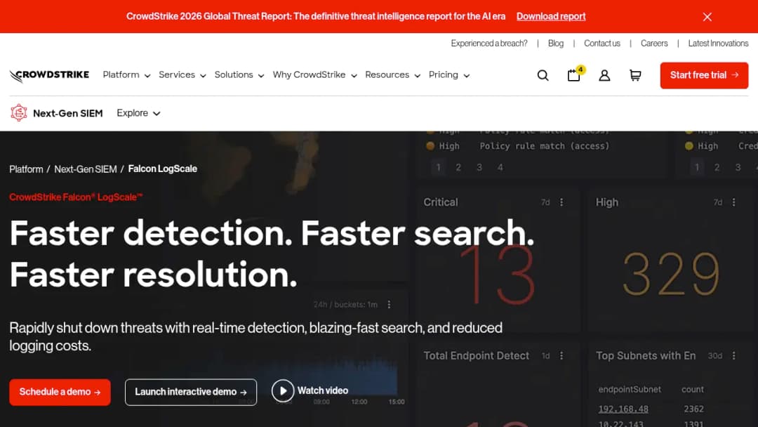 CrowdStrike Falcon LogScale screenshot