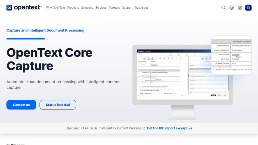 OpenText Core Capture screenshot