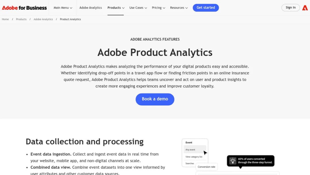 Adobe Product Analytics screenshot