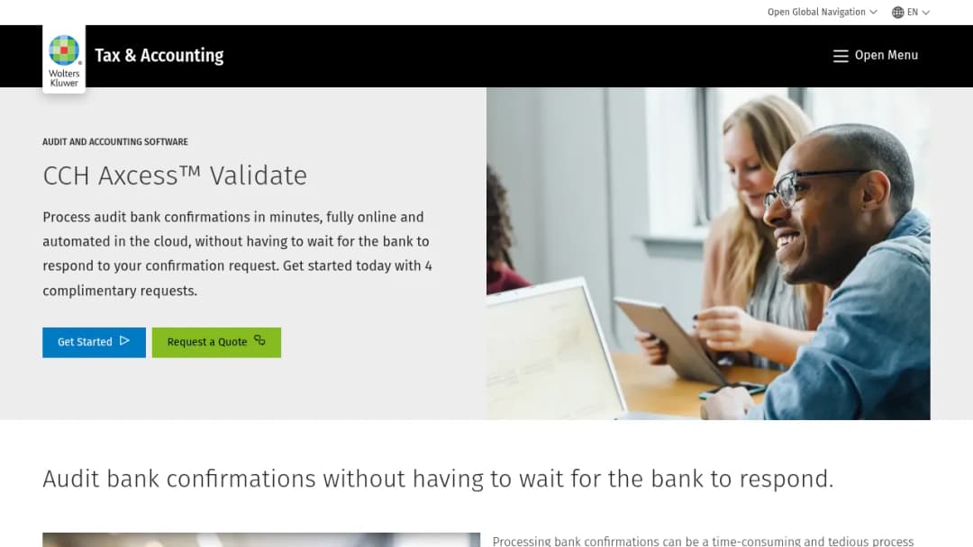 Wolters Kluwer CCH Axcess™ Validate screenshot