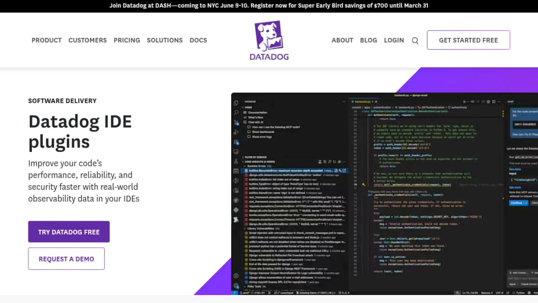 Datadog IDE Plugins screenshot