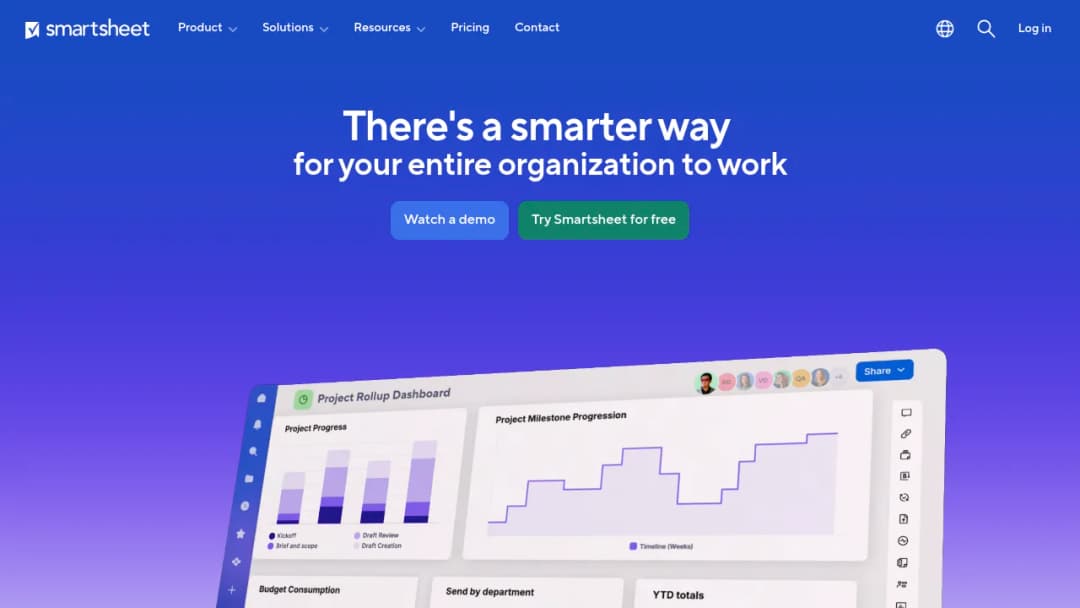 Smartsheet screenshot