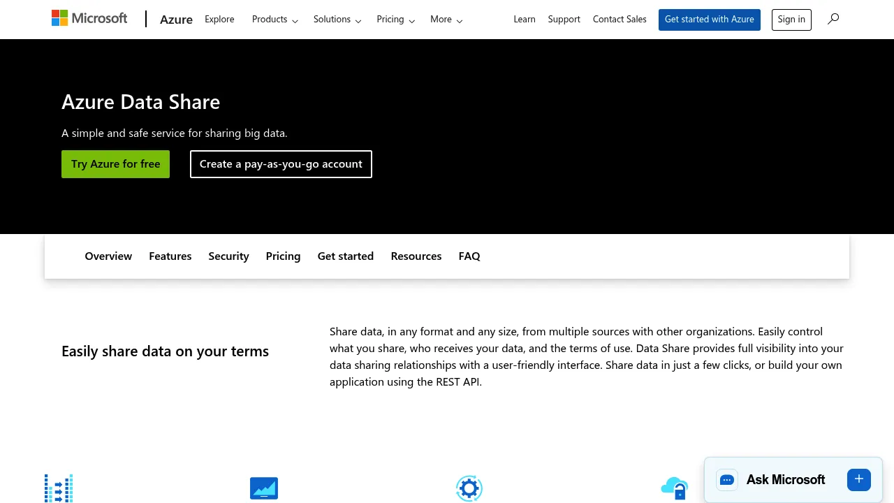 Azure Data Share screenshot