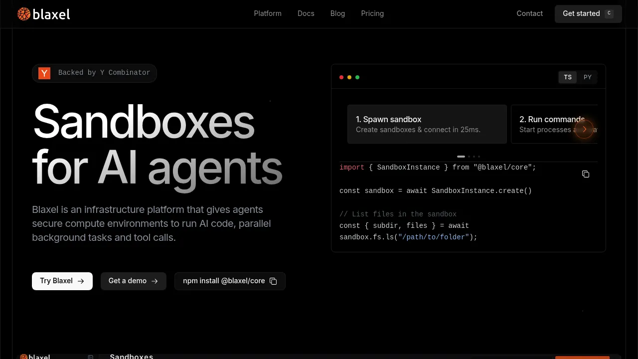 Blaxel screenshot