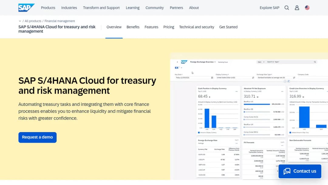 SAP S/4HANA Cloud for Treasury and Risk Management screenshot