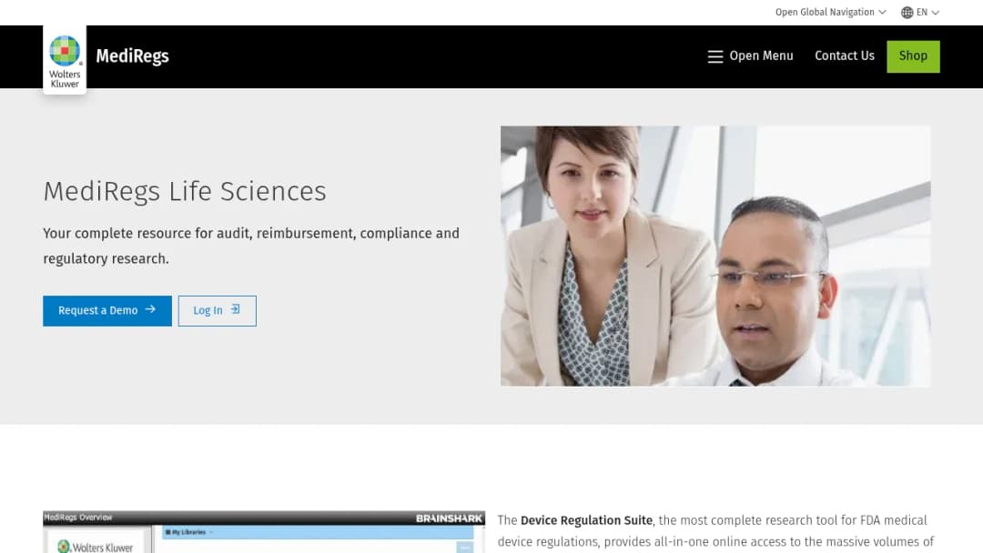 Wolters Kluwer MediRegs Life Sciences screenshot