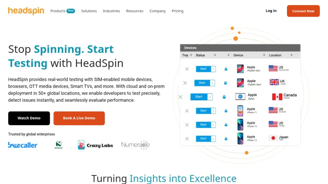HeadSpin screenshot