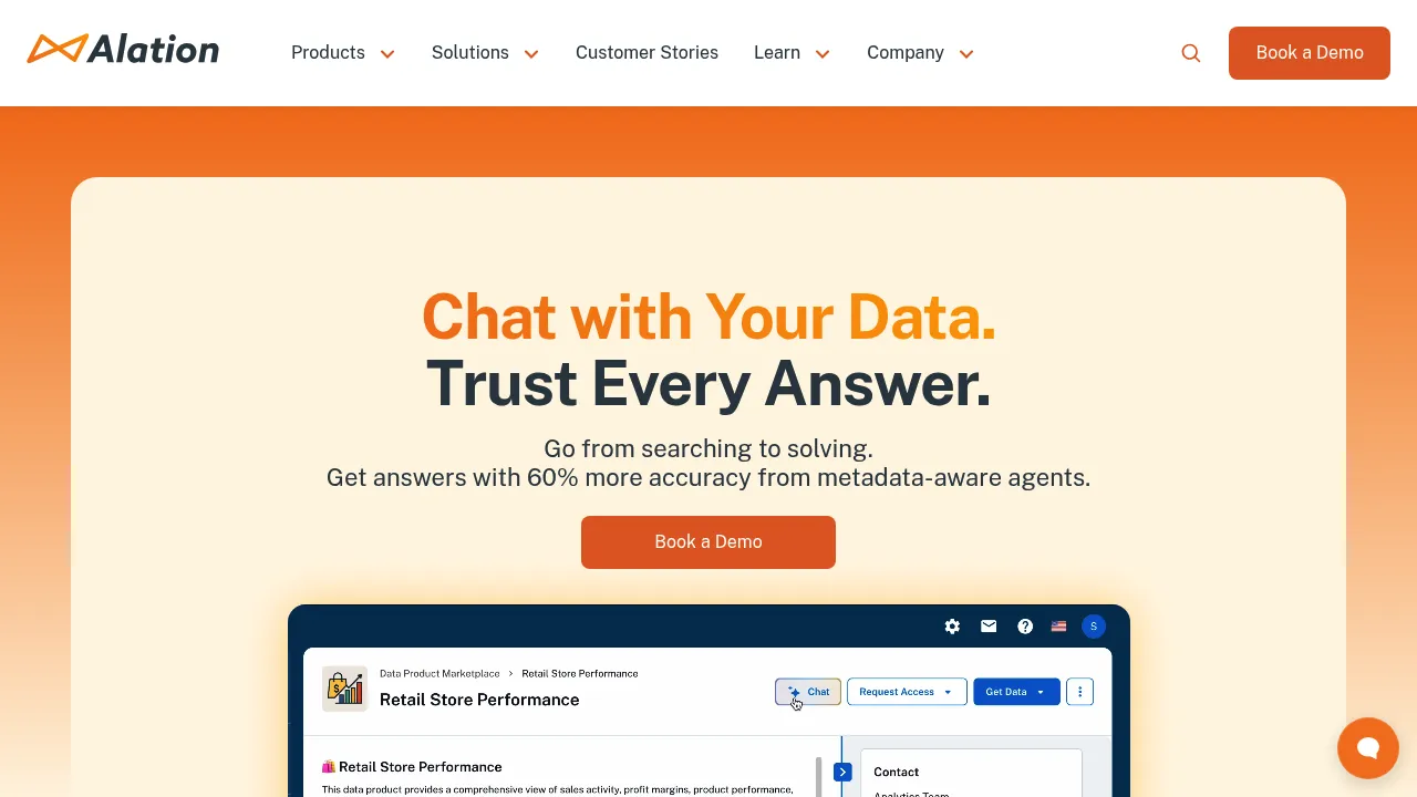 Alation Chat with Your Data screenshot