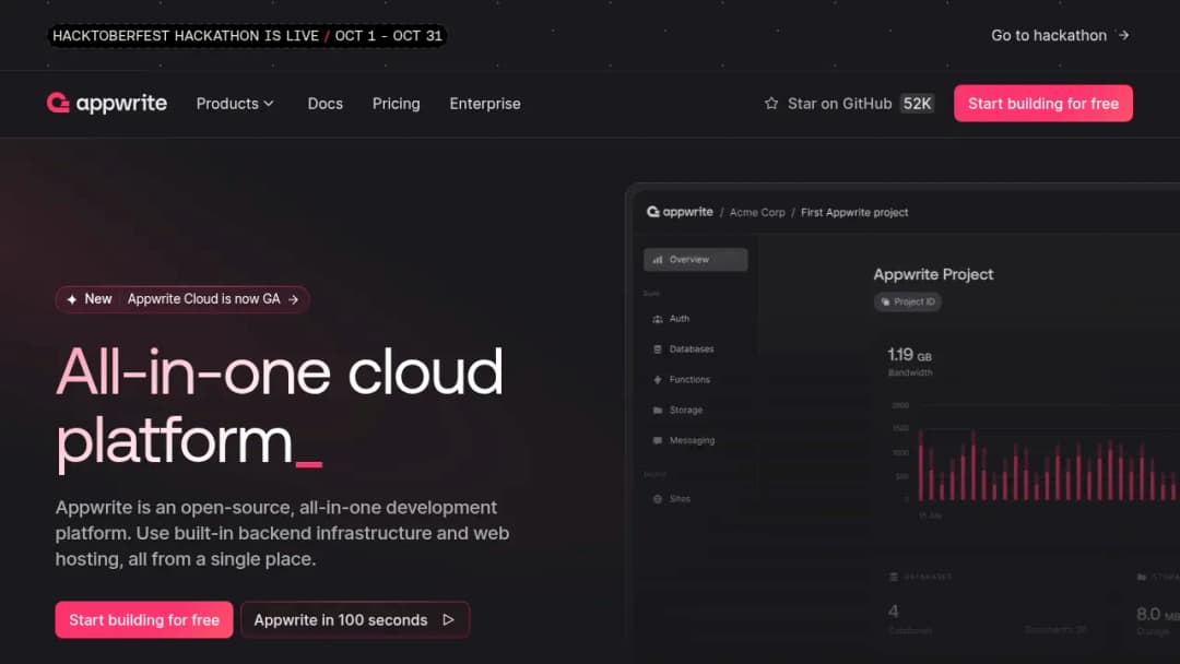 Appwrite screenshot