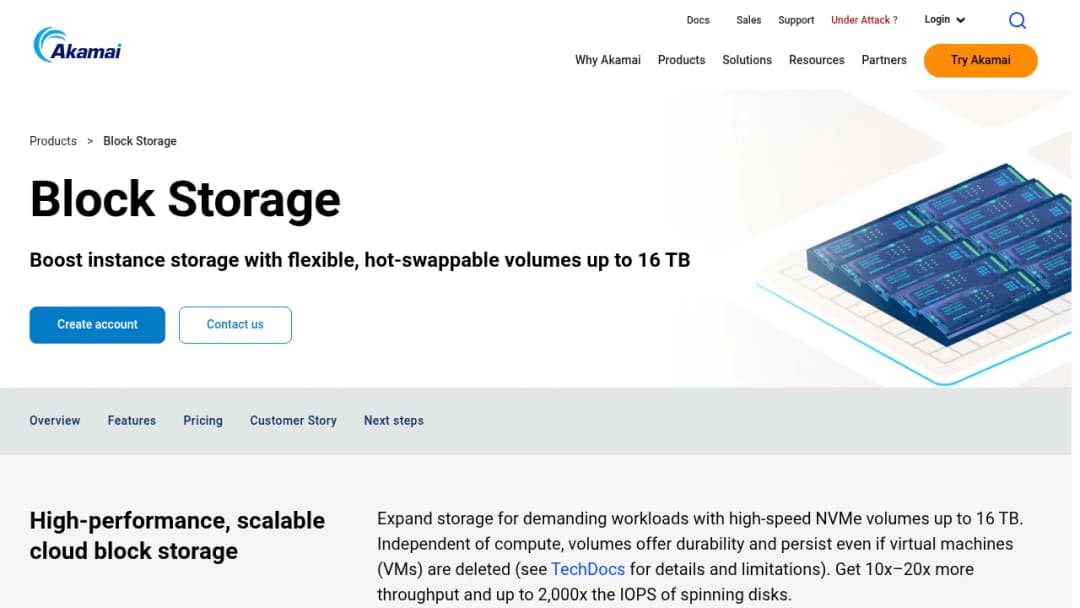 Akamai Block Storage screenshot