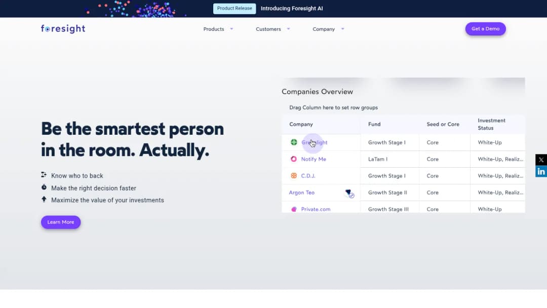 Foresight Data screenshot