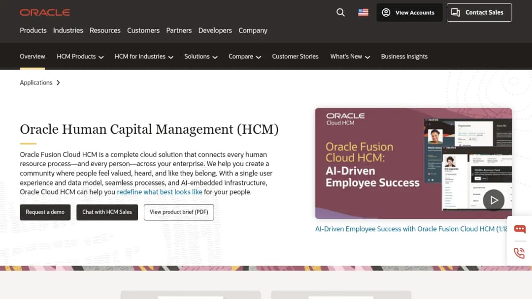 Oracle HCM screenshot