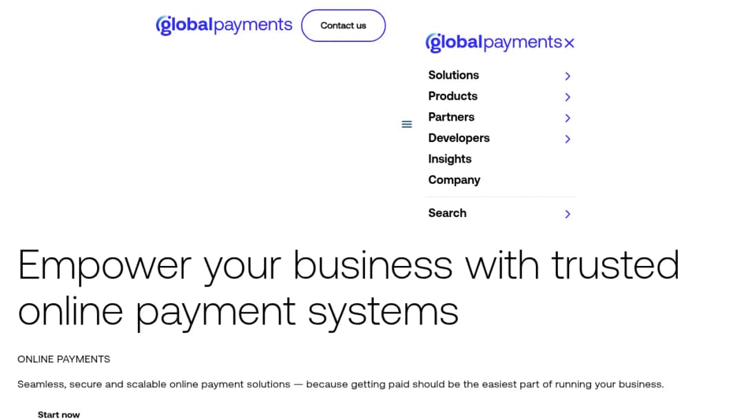 Global Payments Online Payments screenshot