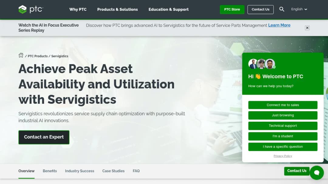 PTC Servigistics screenshot
