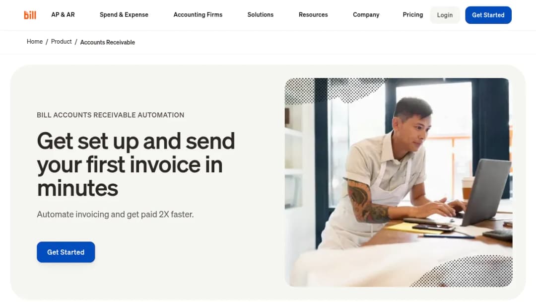 Bill.com Accounts Receivable screenshot