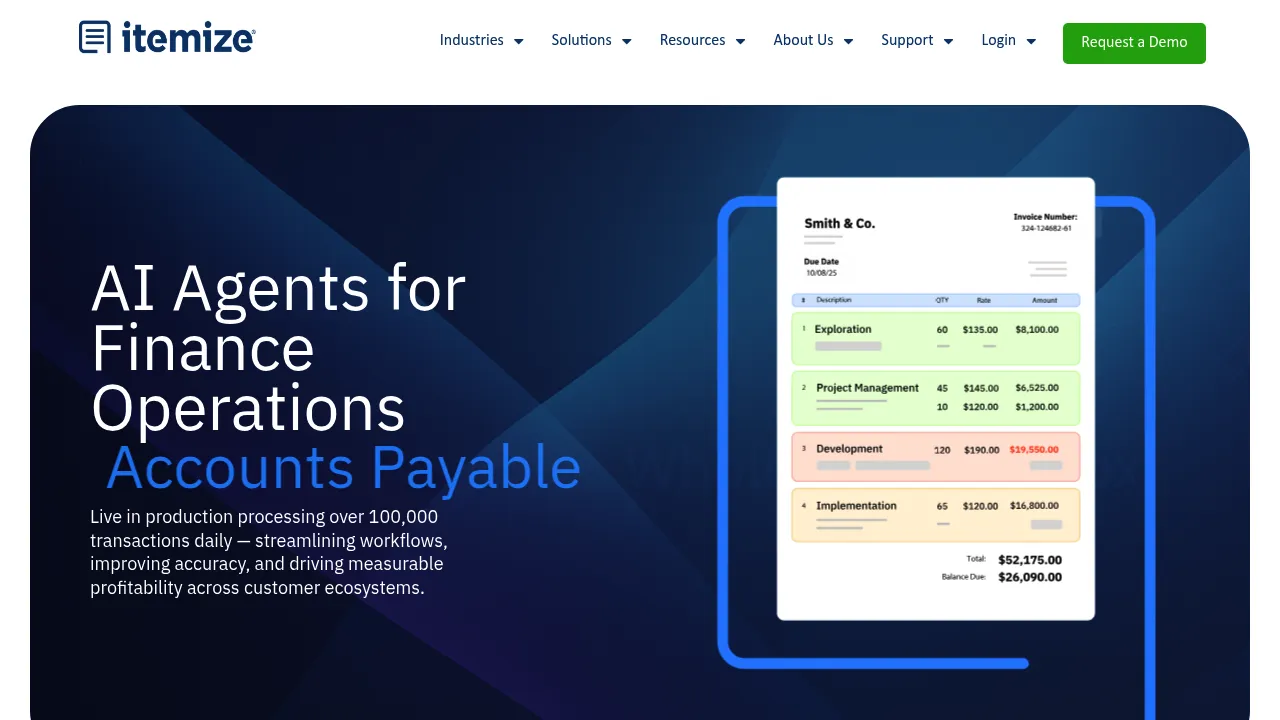 Itemize screenshot