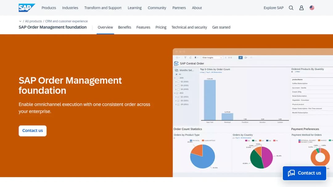 SAP Order Management screenshot