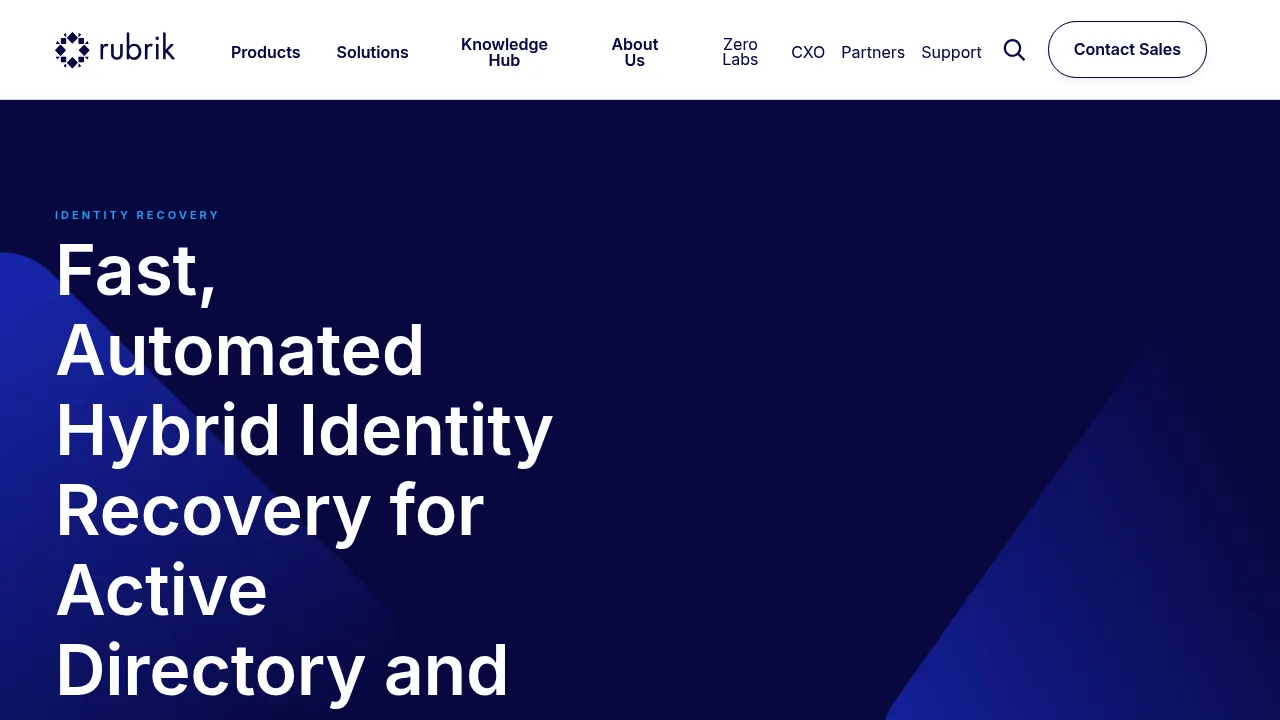 Rubrik Identity Recovery screenshot