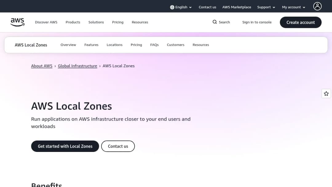 AWS Local Zones screenshot