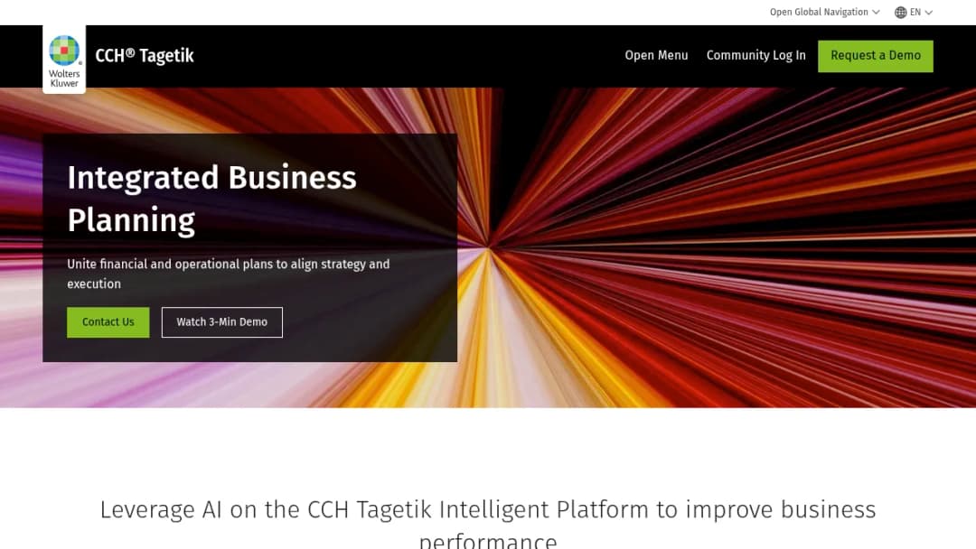 Wolters Kluwer CCH Tagetik: Integrated Business Planning screenshot