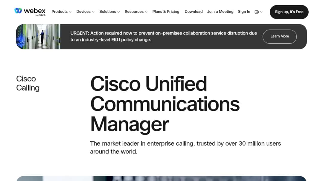 Cisco Unified Communications Manager screenshot