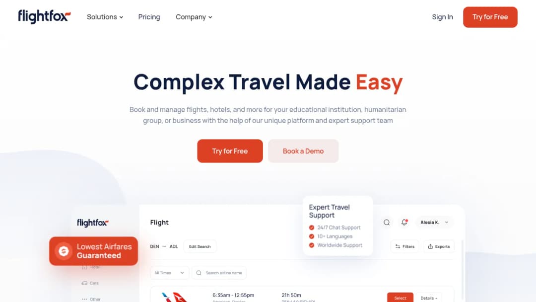 Flightfox screenshot