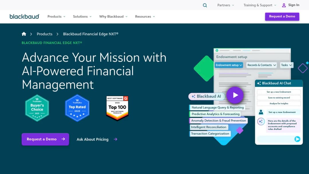 Blackbaud Financial Edge NXTFund accounting for nonprofits screenshot