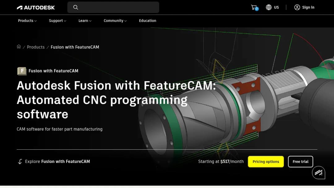 Autodesk FeatureCAM screenshot