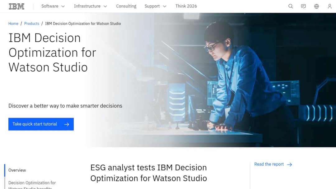 IBM Decision Optimization for Watson Studio screenshot