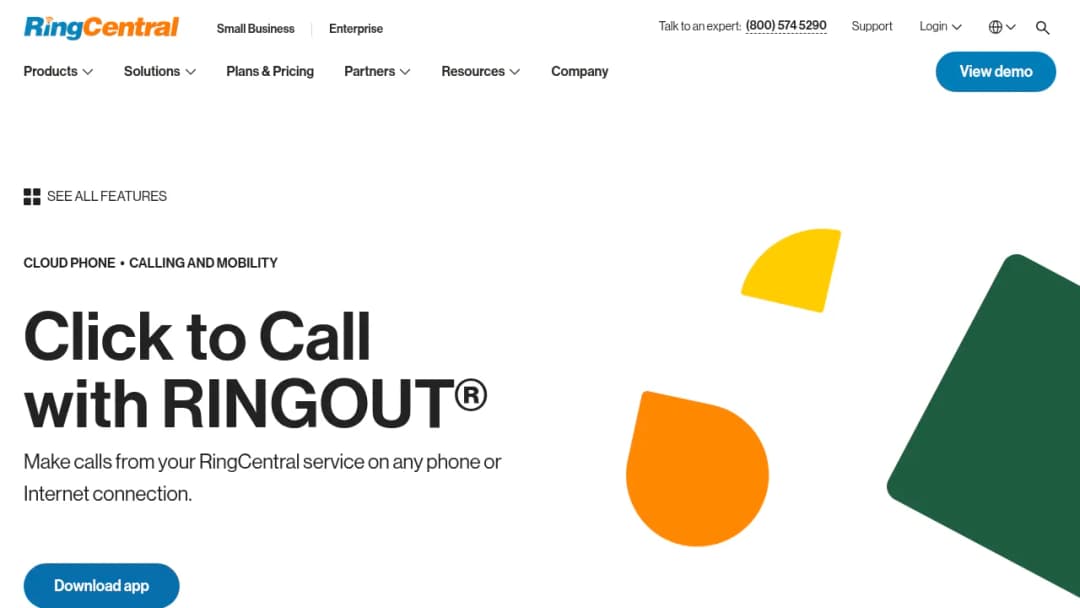 RingCentral RingOut screenshot