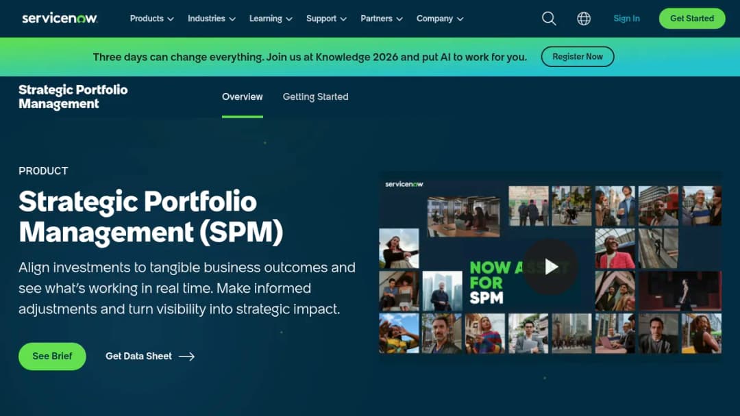 ServiceNow Strategic Portfolio Management screenshot