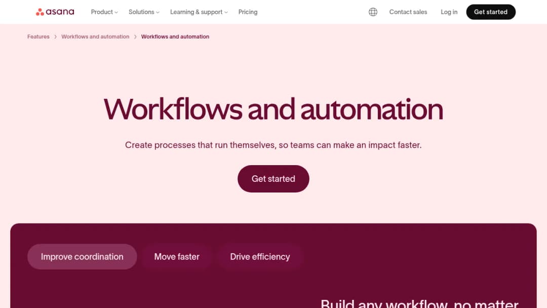 Asana Workflows and automation screenshot