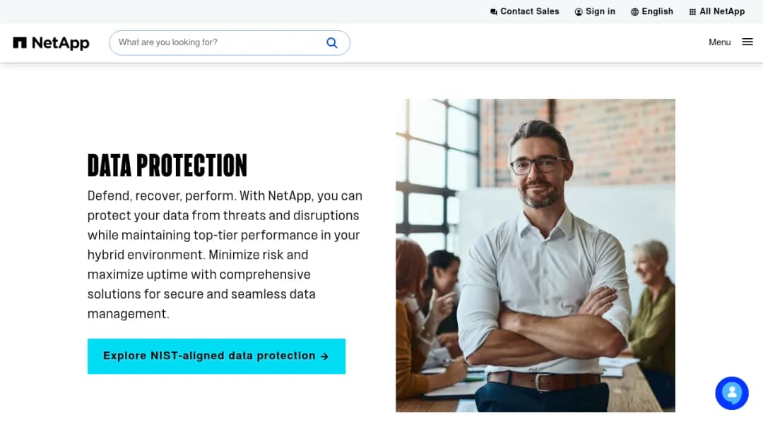 NetApp Data protection solutions screenshot
