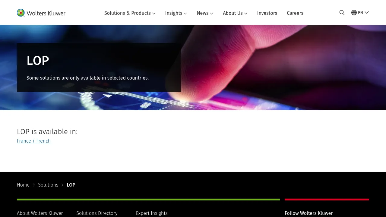 Wolters Kluwer LOP screenshot