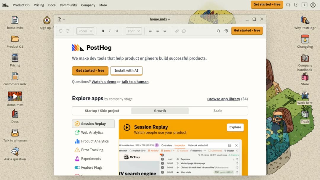 Posthog screenshot