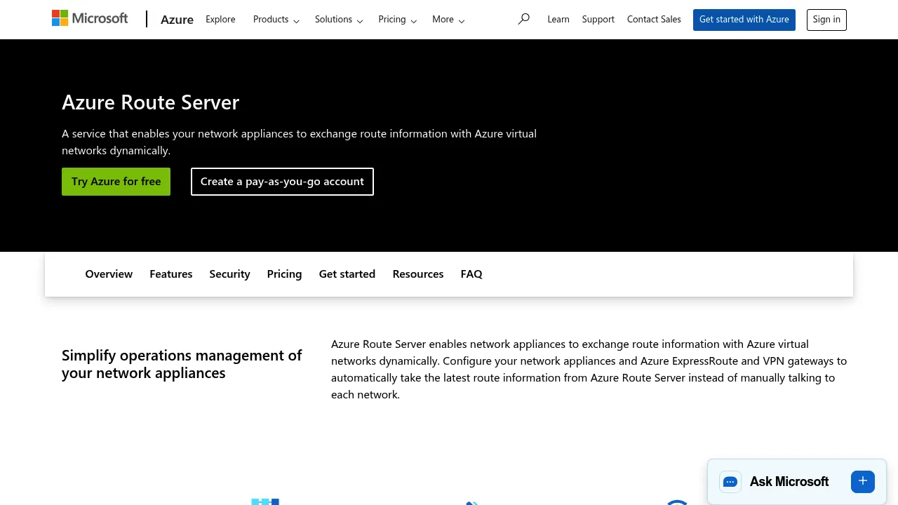 Azure Route Server screenshot