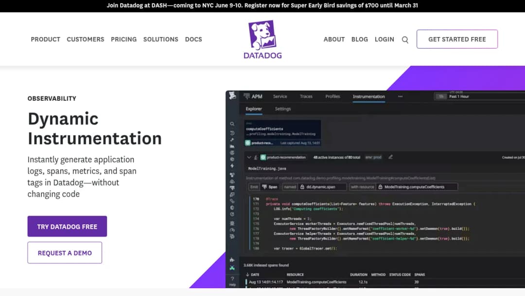 Datadog Dynamic Instrumentation screenshot