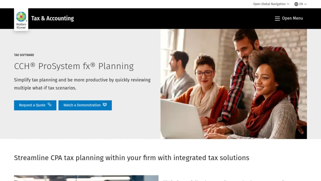Wolters Kluwer CCH® ProSystem fx® Planning screenshot