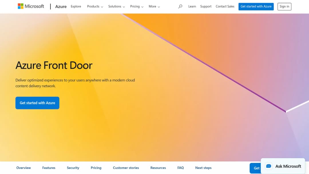 Azure Front Door screenshot