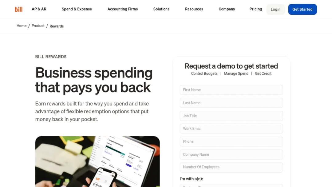 Bill.com Rewards screenshot