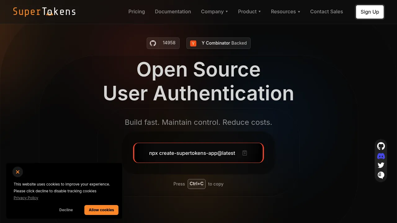 SuperTokens screenshot
