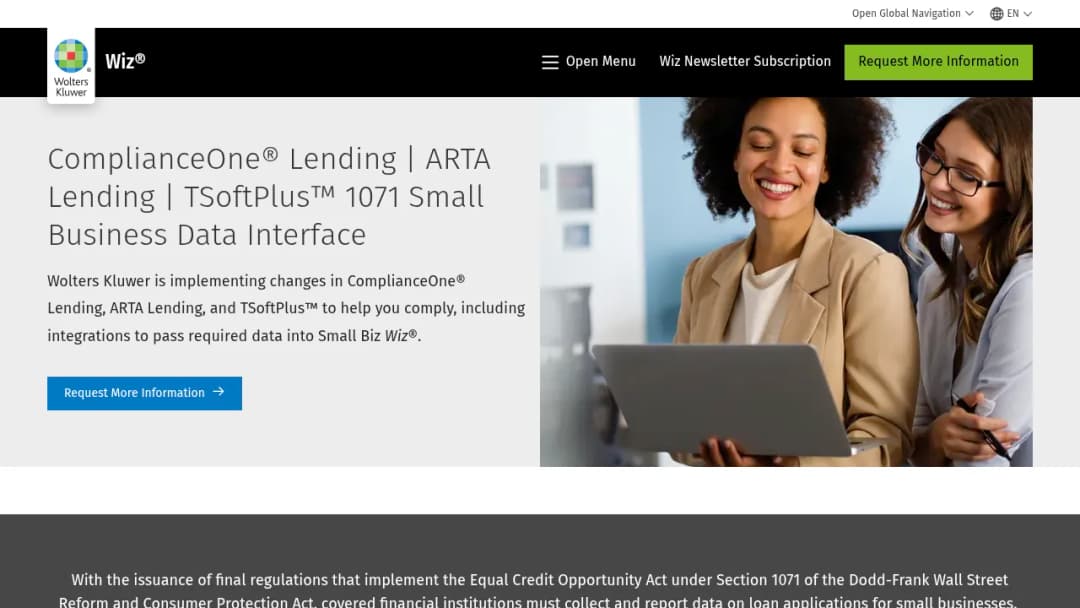 Wolters Kluwer 1071 Small Business Data Interface screenshot